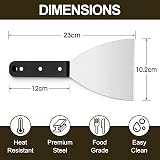 Herogo 2-Piece Griddle Scraper Stainless Steel Slant Edge with ABS Handle view 2