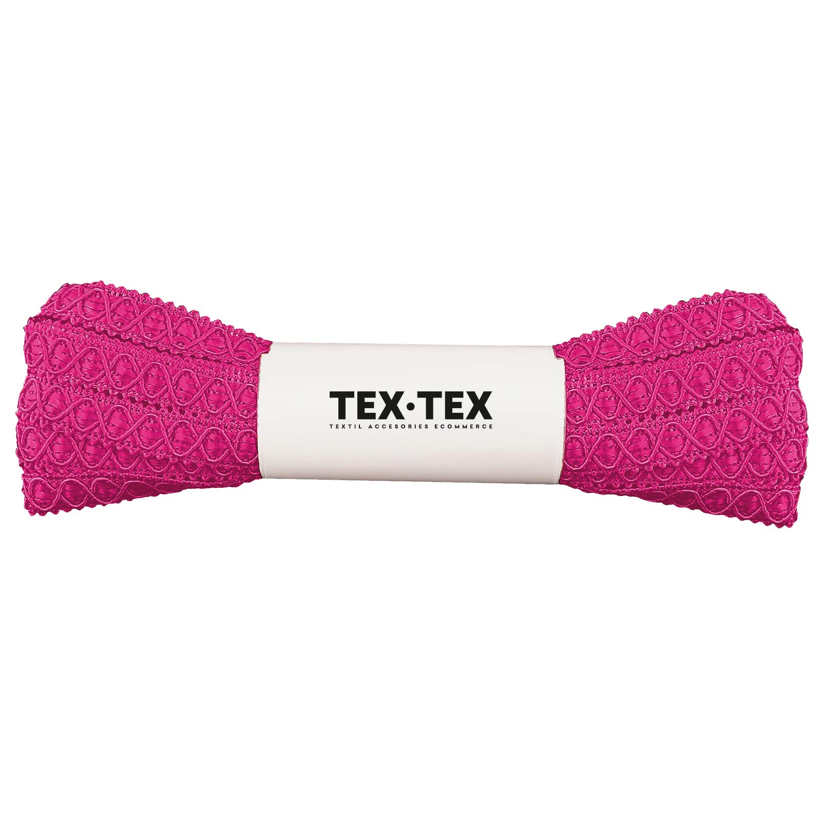TEXTEX = Rayon-Berguilla Rhombus Gallon for Decoration and Customization of 12mm Wide Textile Garments. Pieces of 10 Meters - (Fuchsia)