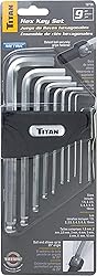 Titan 12736 9 Piece Metric Detent Ball Hex Key Set