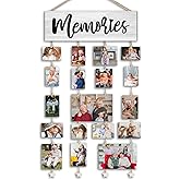 Orchroma Memories Picture Frames Collage Wall Decor,Photo Collage Frame for Wall,Picture Hanging Kit,Memories Picture Board,Family Friends Hanging Photo Display with Clips