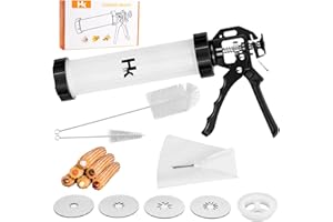 Churro Maker Kit, Hollow Churro Machine, Cookie Presses, Churro Maker Gun with Piping Bag and 2 Cleaning Brushes, 5 Nozzles f