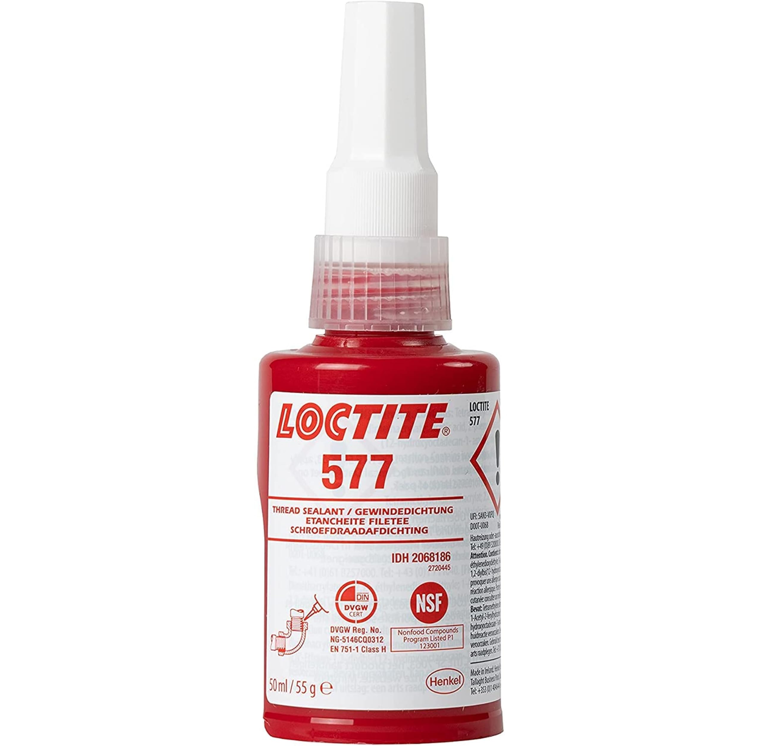 LOCTITE 577, Medium Strength Industrial Adhesive for Thread Sealing, Universal Liquid Adhesive for Pipes and Metal Threads, Chemically Resistant Thread Sealant, 50ml