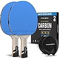 PRO SPIN Ping Pong Paddles - Professional Level Table Tennis Rackets with Carbon Fiber for Superior Control | 7-Ply Blade, Premium Rubber, 2.0mm Sponge | Includes Protector Case