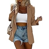 KIRUNDO Womens Blazer 2026 Spring Fall Business Casual Oversized Long Sleeve Button Open Front Suit Jackets Work Clothes