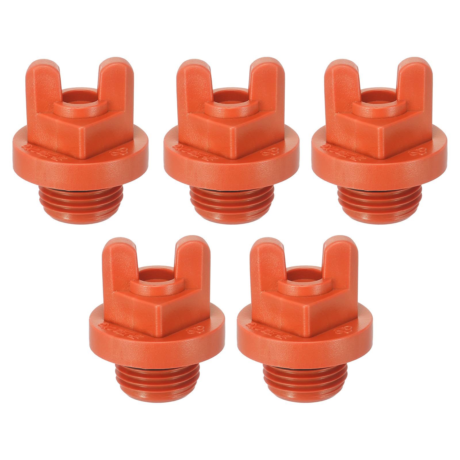 PATIKIL G1/2" Male Thread PPR Pipe Fitting End Cap Connector Plug with Butterfly, 5Pcs Garden Irrigation Water Tubing Stopper for Preventing Leakage Orange