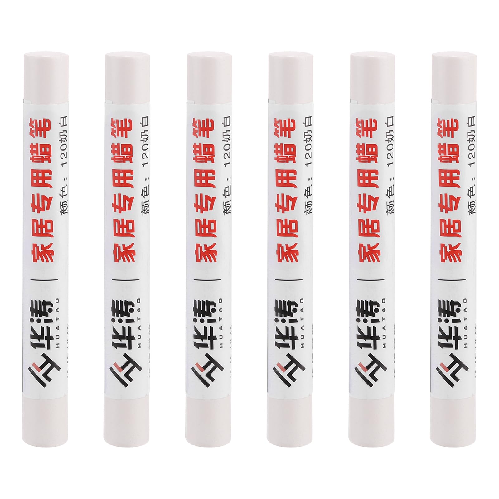 PATIKIL Furniture Repair Crayons, 6 Pcs Wax Wood Filler Sticks Wood Wax Crayons for Scratches, Wood Floor, Holes, Tables, Cream White