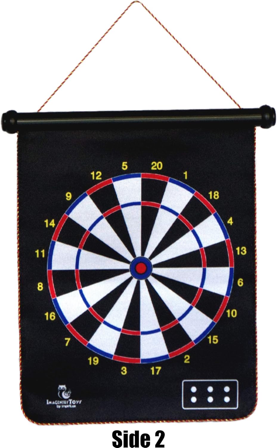 Dinosaur Magnetic Dart Board Game Set for Kids and Adults | 17 x 14 inch Double Sided Dartboard and 6 Magnetic Darts | Dinosaur Theme on Front and Standard Board on Reverse | Indoor and Outdoor Play : Sports & Outdoors