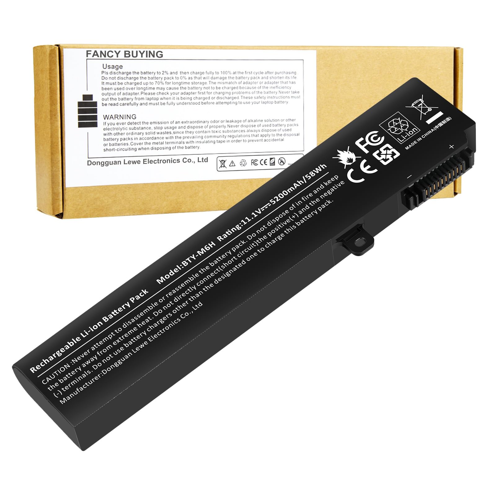 BTY-M6H MS-16J2 Laptop Battery for MSI GE72 2QC 2QD GL62 GL62M GL72 GL62-6QD-030FR GL62-6QC GE62 GE62VR GE63 GE63VR GP62 GP63 GP72 P62MVR GP62MVR GP72MVR GE72VR GL62VR GL72VR PE60 PE70 GE73 GE75 Image