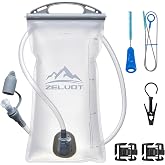 Zelvot 2L-3L Hydration Bladder Kit, 6 in1 Water Bladder with Cleaning Kit | BPA-Free, Leakproof, Wide Opening, High-Flow Bite, for Hiking Backpack, Hydration Backpack, for Running, Hiking, Cycling
