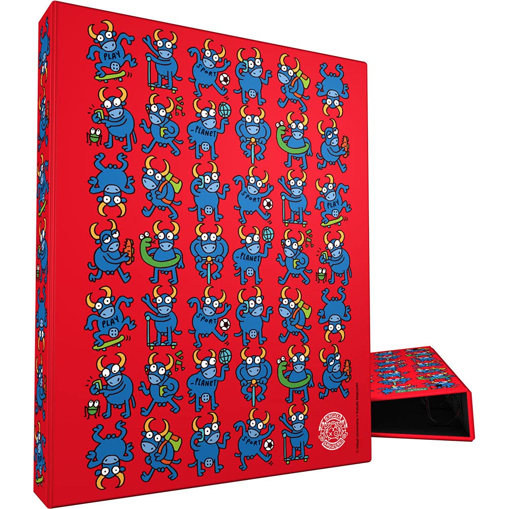 Grafoplás 88142632 A4 Ring Binder, 4 Mixed Rings, 25 mm, Katuki Saguyaki Collection, Bull
