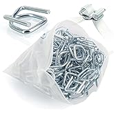 VETAKING Heavy Duty Reusable Buckles with Anti-Slip Coating Sturdy Metal Wire and High Holding Power 100pcs /200pcs Metal Buckles for Plastic Strapping - 3/4'' Strap Width Woven Cord Strapping (100)