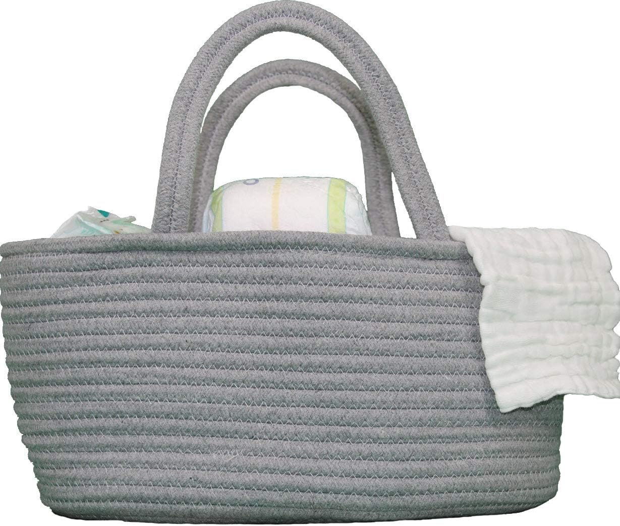 Cape & Co. Nursery Diaper Caddy - Cotton Rope Storage and Diaper Organizer for Baby 15" x 10"