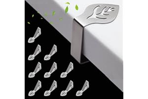 CUNGLIN Table Cloth Holder Clips 10 Pack, Leaf Shape Picnic Tablecloth Clip Outdoor Large Heavy Duty Stainless Steel Decorative Cover Clamp Pin for Party Wedding Restaurant Camping RV Accessories