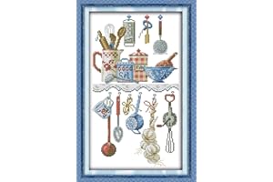 Cross Stitch Kits, Awesocrafts Kitchenware Abstract Easy Patterns Cross Stitching Embroidery Kit Supplies, Stamped or Counted (Counted)