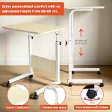 simpahome Height Adjustable Mobile Table Birch with Castors view 3