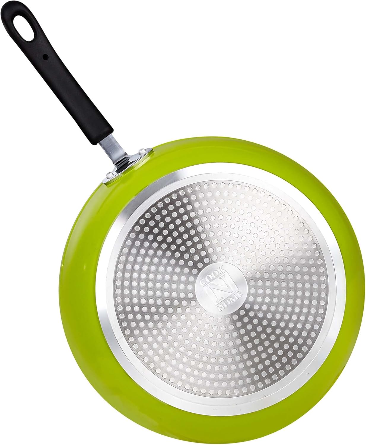 Inexpensive nonstick induction pan with a completely flat base that