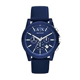 A|X Armani Exchange Chronograph Blue Silicone Watch for Men
