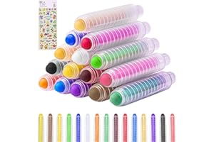 HCUSUS Sidewalk Chalk for Kids, Dustless Chalk Set with Holder & Chalkboard Eraser, Non-toxic Railroad Chalk for Kids Teachers Students, Colored Toddlers Chalk for Outdoor Blackboard Office Classroom 15 Pcs