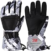 Pnosnesy Ski Gloves, Warmest Waterproof and Breathable Snow Gloves for Cold Weather, Fits Both Men & Women,for Parent Child Outdoor