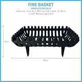 Thorness Freestanding Cast Iron Fire Basket for 16 inch Aperture Log Grate Wood view 4