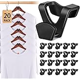 HOUSE DAY Space Saving Hanger Hooks 20 Pack, Black Clothes Hanger Connector Hooks, Heavy Duty Hanger Hooks Space Saver, Sturd