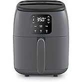 DASH Tasti-Crisp™ Electric Air Fryer Oven, 2.6 Qt., Grey – Compact Air Fryer for Healthier Food in Minutes, Ideal for Small S