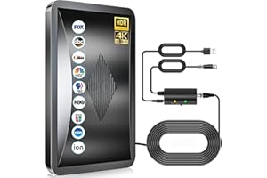 2026 Ultra HD Antenna: 3200+ Mile Range for Local Channels, Supports 8K/4K with Signal Booster & 25FT Cable. Indoor/Outdoor U