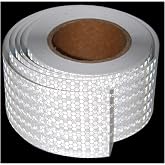tuyrchu Industrial Non Fading Reflective Tape White 3 inch Wide, Outdoor Waterproof High Visibility Safety Adhesive Reflector Strips (66 feet)