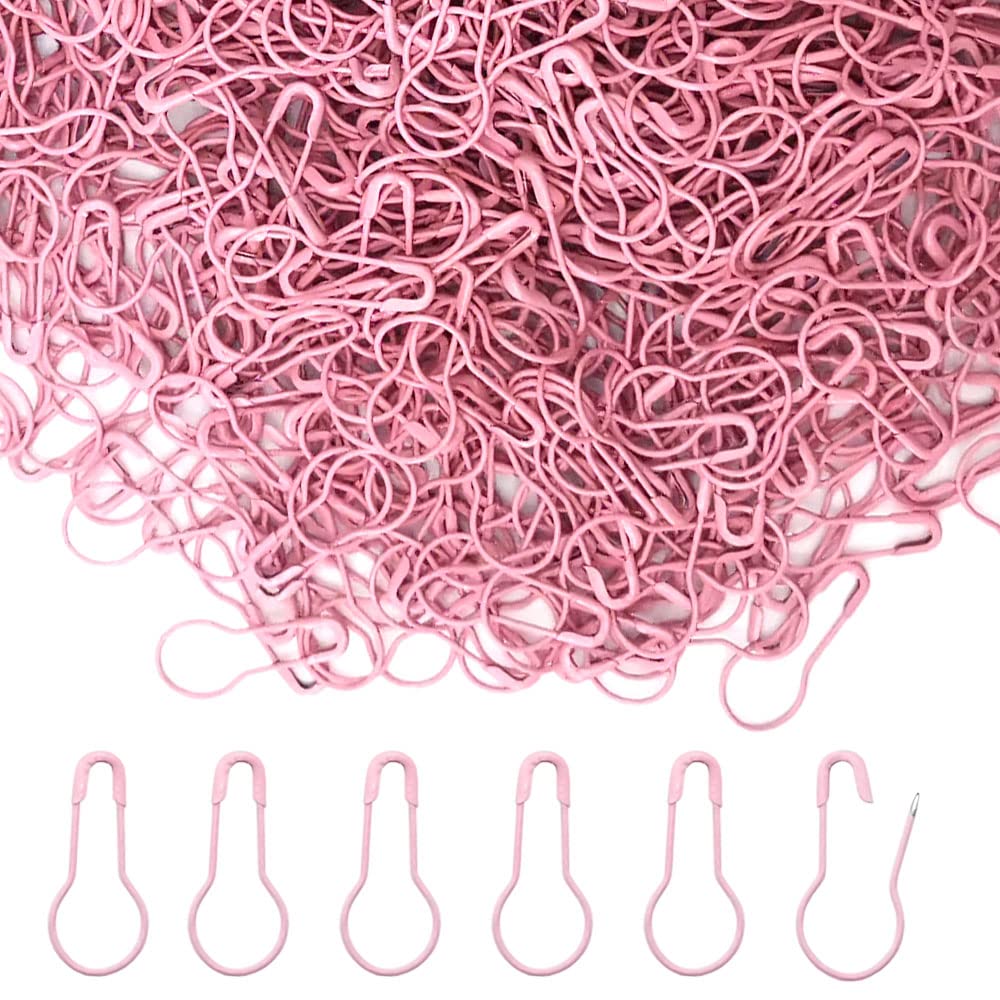 Yosawo 500 pcs Safety Pin Clothing Tag Pins Bulb Pin Metal Gourd Pins Calabash Pin for Hand Sewing DIY Crafts Home Accessories (Pink)