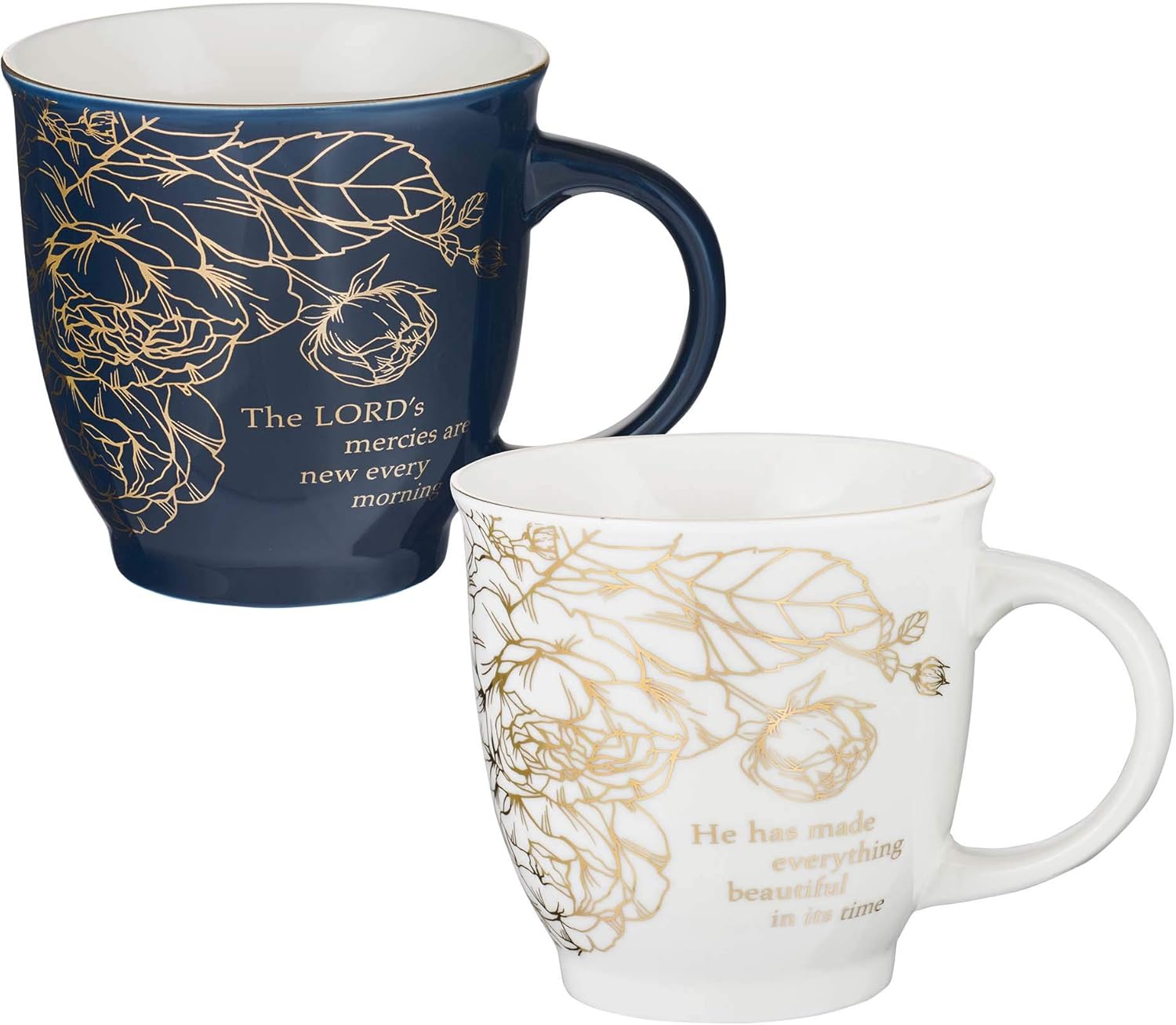 Amazon Com Christian Art Gifts Ceramic Coffee Tea Mug Set For Women A Beautiful Morning Ecclesiastes Lamentations Bible Verse Mug Set Boxed Set 2 Coffee Cups Kitchen Dining