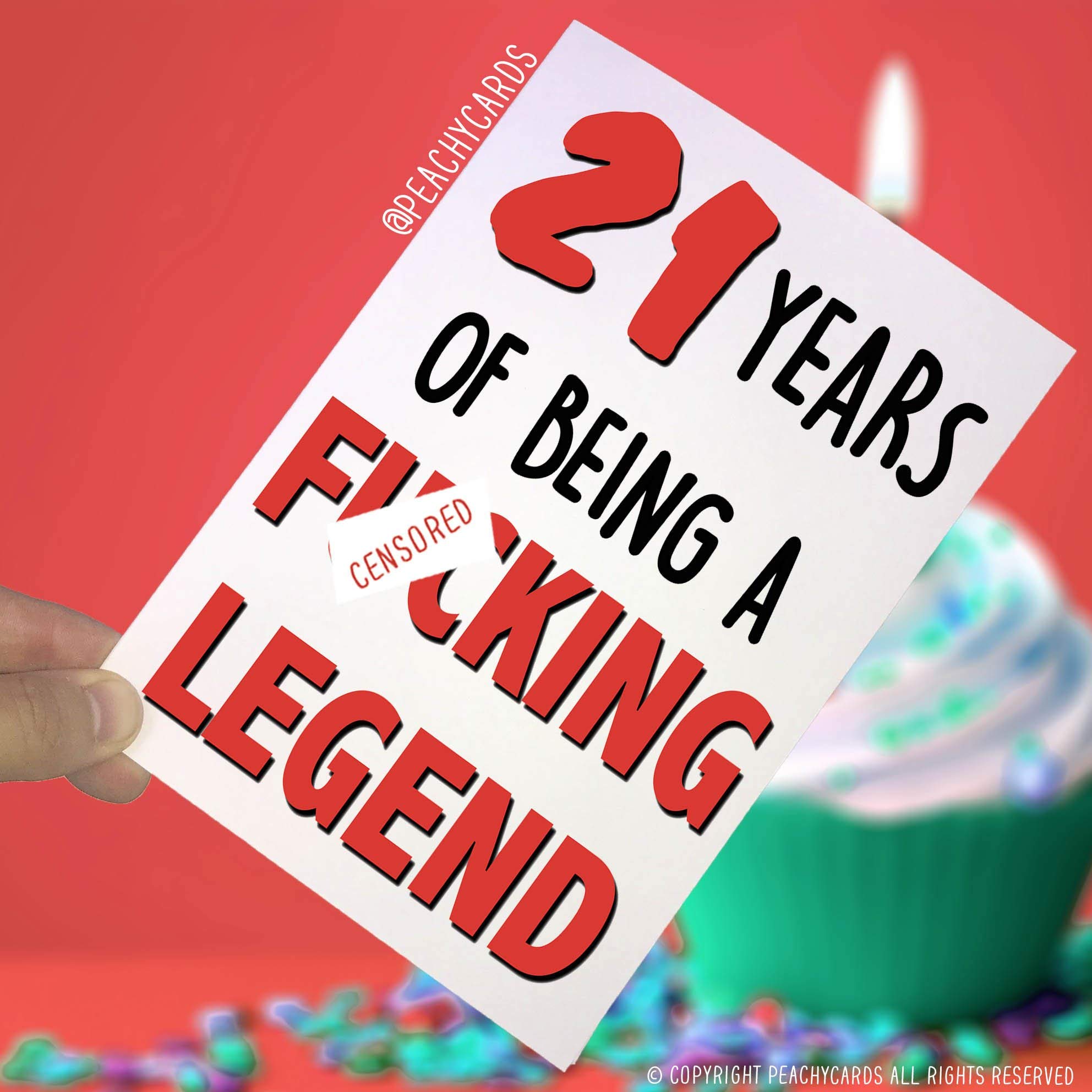 Funny Adult 21st Birthday Card 21 Years of Being A F*cking Legend 21st Birthday Card Best Friend Son Brother Sibling Novelty Swearing PC246