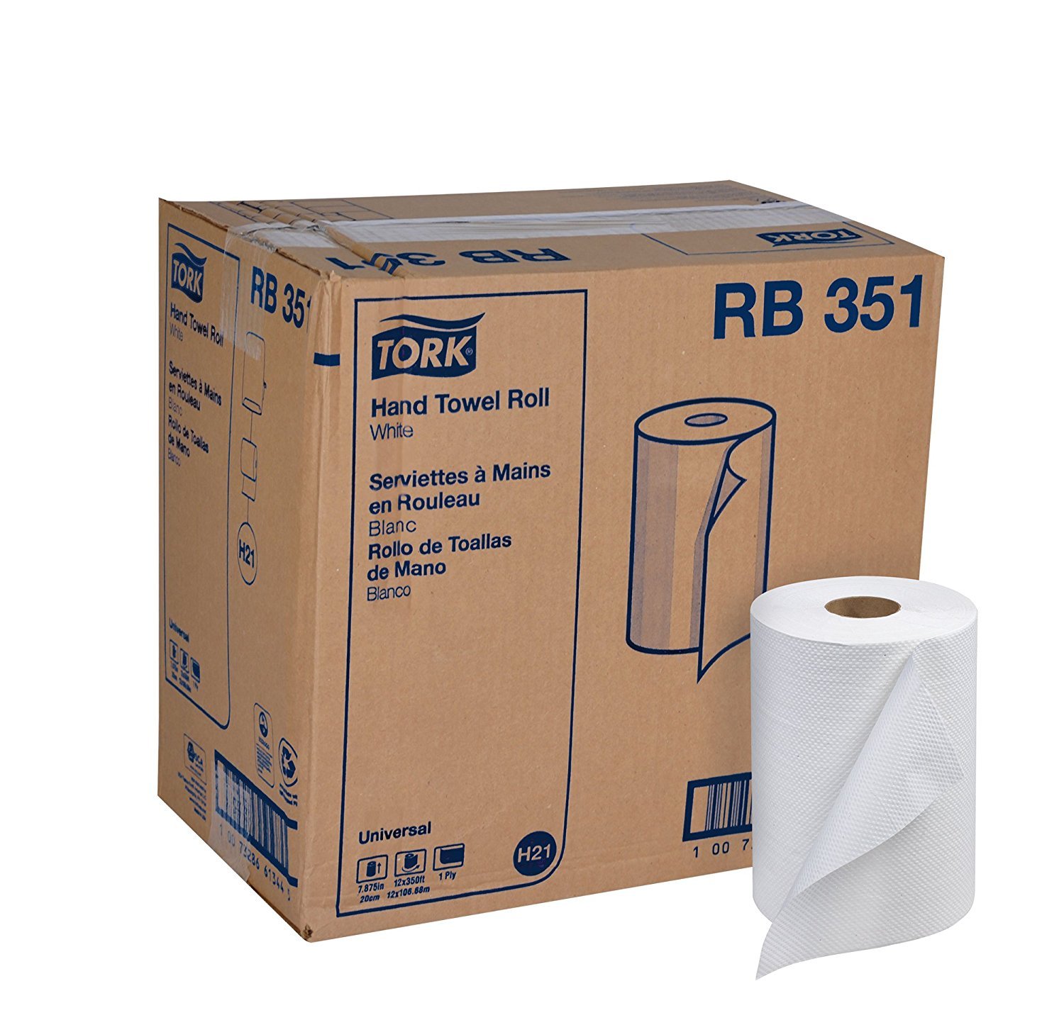 Tork Universal RB351 Hardwound Paper Roll Towel, 1Ply, 7.87" Width x