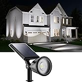 Solar Powered Sunset Spotlight Outdoor Waterproof Spot LED Accent Landscape Uplight for Outside Trees, House Flag, Sculptures, Lawn, Wall, Yard and Garden, Independently Adjustable Light & Panel