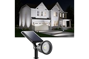 FALOVE Solar Powered Sunset Spotlight Outdoor Waterproof Spot LED Accent Landscape Uplight for Outside Trees, House Flag, Sculptures, Lawn, Wall, Yard and Garden, Independently Adjustable Light & Panel