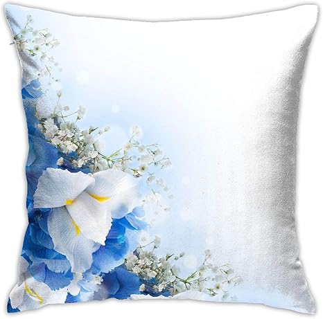 Amazon Co Jp 座布団カバー 紫陽花 アジサイ 飾り 紺色と白 背景 クッションカバー45x45 両面 ふわふわ 車用 背当て カフェ 部屋 ホーム 飾り 抱き枕カバー プリンのホーム ホーム キッチン