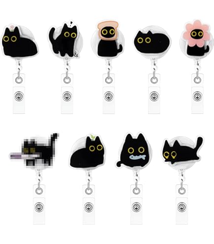 Cordones De Flores De Gato Negro Para Insignias De Identificación, Soporte Para Tarjetas De