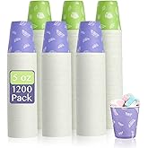 LITOPAK 1200 Pack 5 oz Paper Cups, Colorful Samll Disposable Paper Bathroom Cups for Parties, Travel, and Events