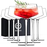 Chouggo Martini Glasses Set of 6, 8Oz Coupe Cocktail Glasses, Hand Blown Premium Crystal Cocktail Glass for Bar, Martini, Cosmopolitan, Manhattan