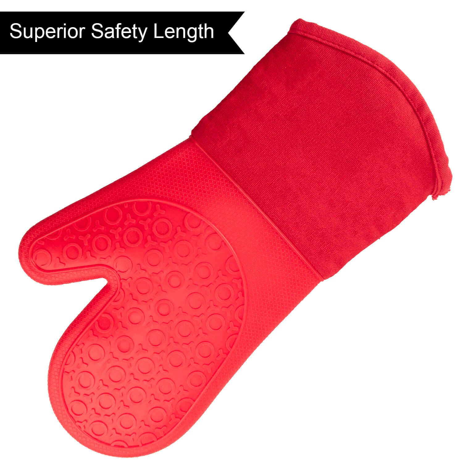 Extra Long Professional Silicone Oven Mitt 1 Pair Oven Mitts with