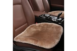 MLOVESIE Genuine Sheepskin Car Seat Cushion 100% Natural Fur Wool Seat Cover for Cars Trucks SUV Soft Comfort Office Chair Protector Pad Car Accessories Universal Fit