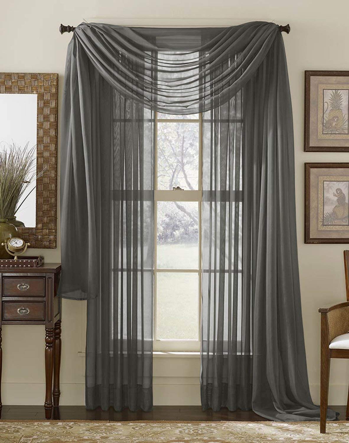 Best sheer curtains for living room with valance