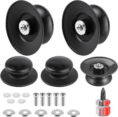 Xiaomoyu 5 Pcs Pot Lid Knob Bakelite Black Universal Replacement Handles