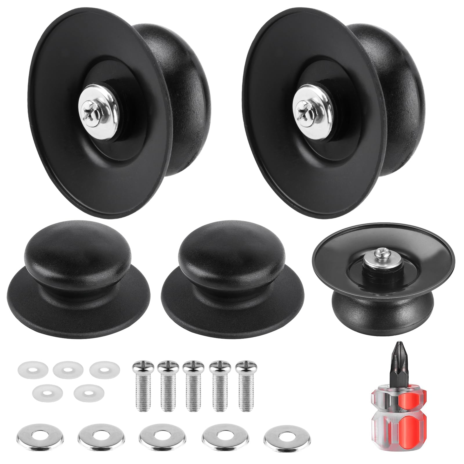 5 Pcs Pot Lid Knob, Universal Replacement Pan Lid Cover Knobs, Kitchen Cookware Knob Handle, Bakelite Circular Handgrip Knobs