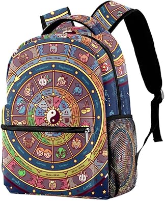 Amazon Anmumi リュックサック キッズリュック 大容量 学生 子供 太極 十二星座 魔法陣 バックパック 女の子 男の子 通学 かわいい Anmumi リュックサック
