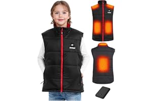 CYCYHEAT Kids Heated Vest - Boys and Girls Lightweight Heating Vest Jacket Coat With Battery Pack Heated Clothing for Skiing