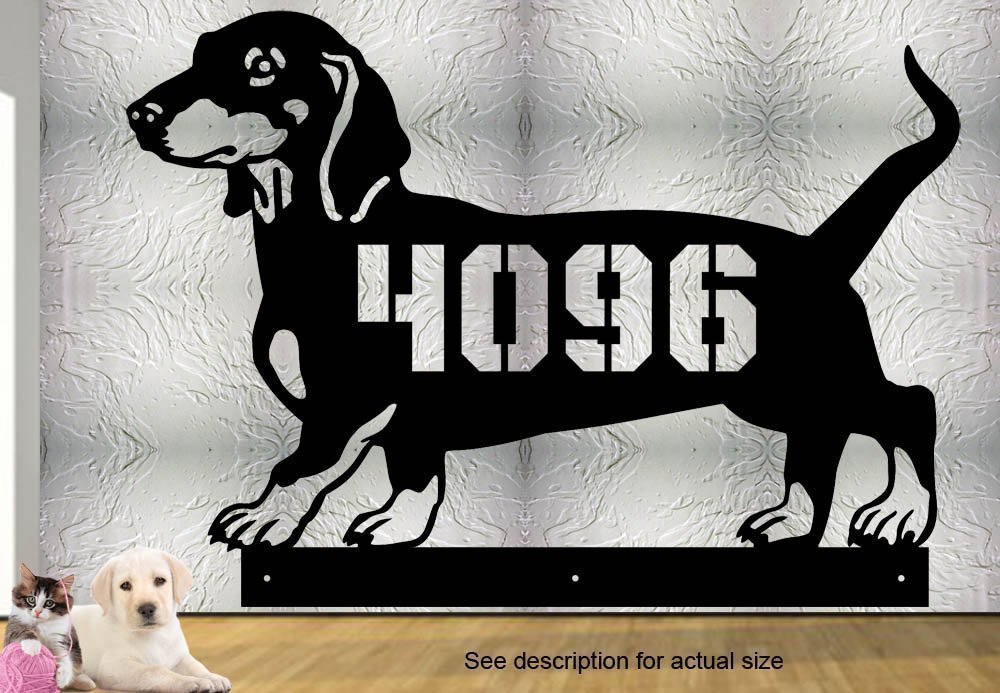 Dachshund Custom Address Sign 17 x 12 1/4 Dog House
