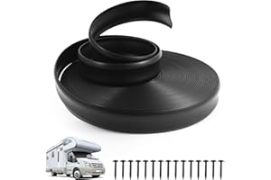 GGTE Rv Rubber Molding Trim for Rv Insert Trim Molding, Rv Trim Molding Exterior, Rv Trim Seal, UV-Resistant Vinyl RV Corner Molding, Rv Channel Trim 7/8” (Black) | 50FT