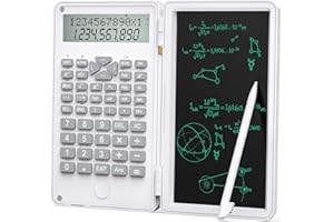 LMAIVE Calculator, Scientific Calculators 12-Digit Calculator with Writing Tablet, Foldable Financial Calculator, LCD Dual Di