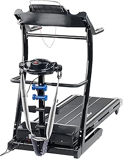 Newgen Medicals 2in1 Profi-Laufband LF-412.multi mit Fitness-Station und Bandmassage