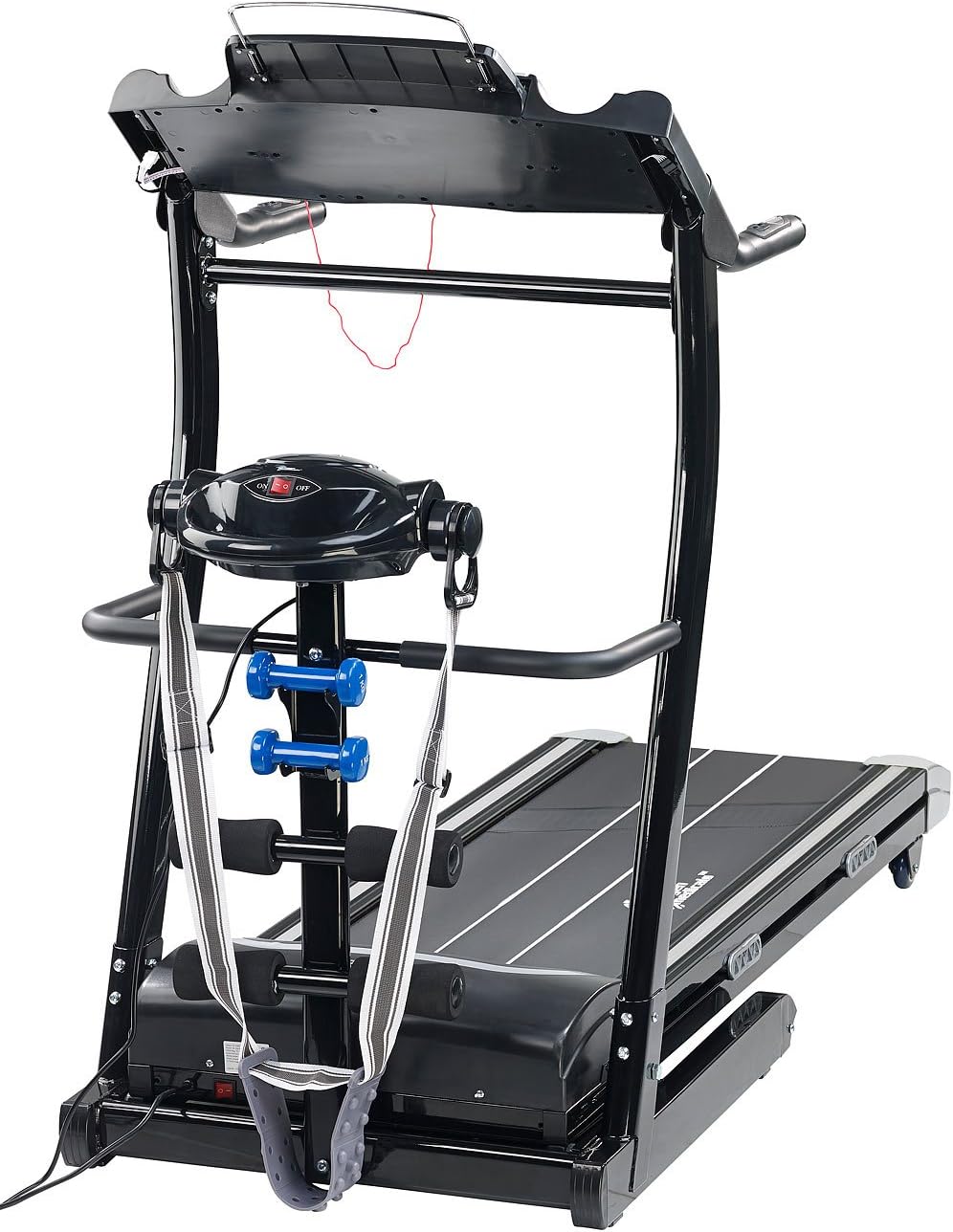 Newgen Medicals 2in1 Profi-Laufband LF-412.multi mit Fitness-Station und Bandmassage